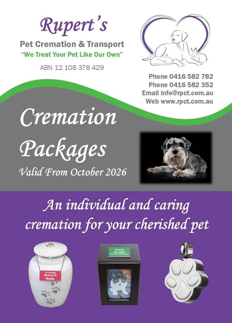 Rupert's Pet Cremation client booklet page 1