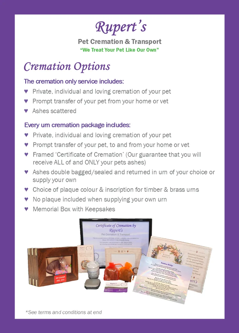 Rupert's Pet Cremation client booklet page 6