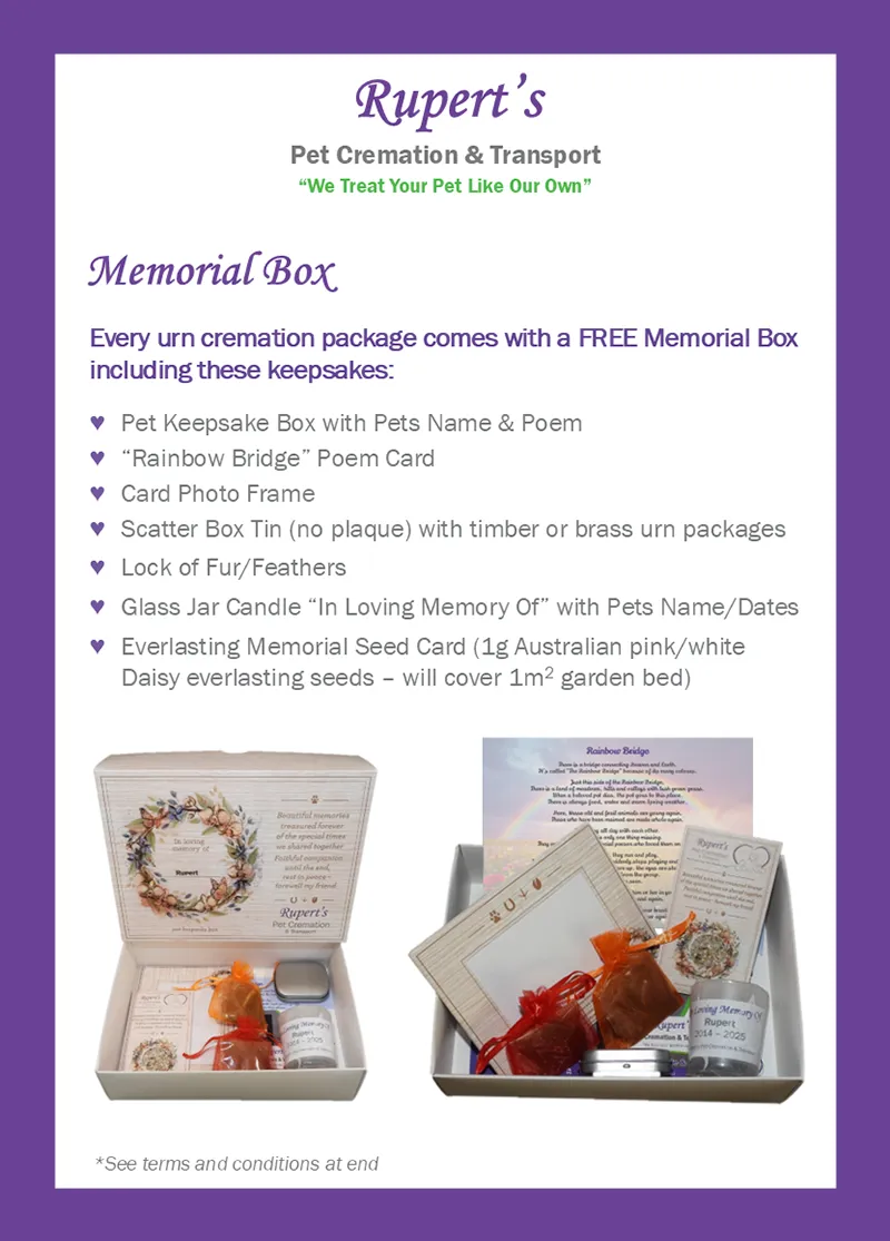 Rupert's Pet Cremation client booklet page 7
