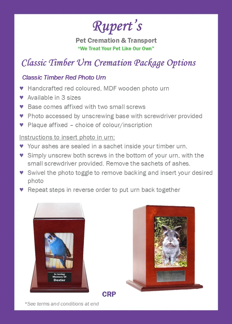 Rupert's Pet Cremation client booklet page 12
