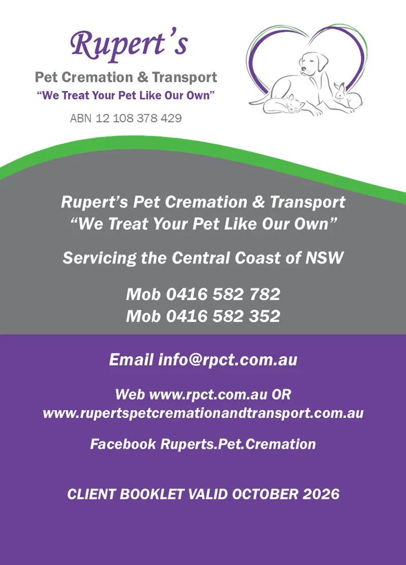 Rupert's Pet Cremation client booklet page 41