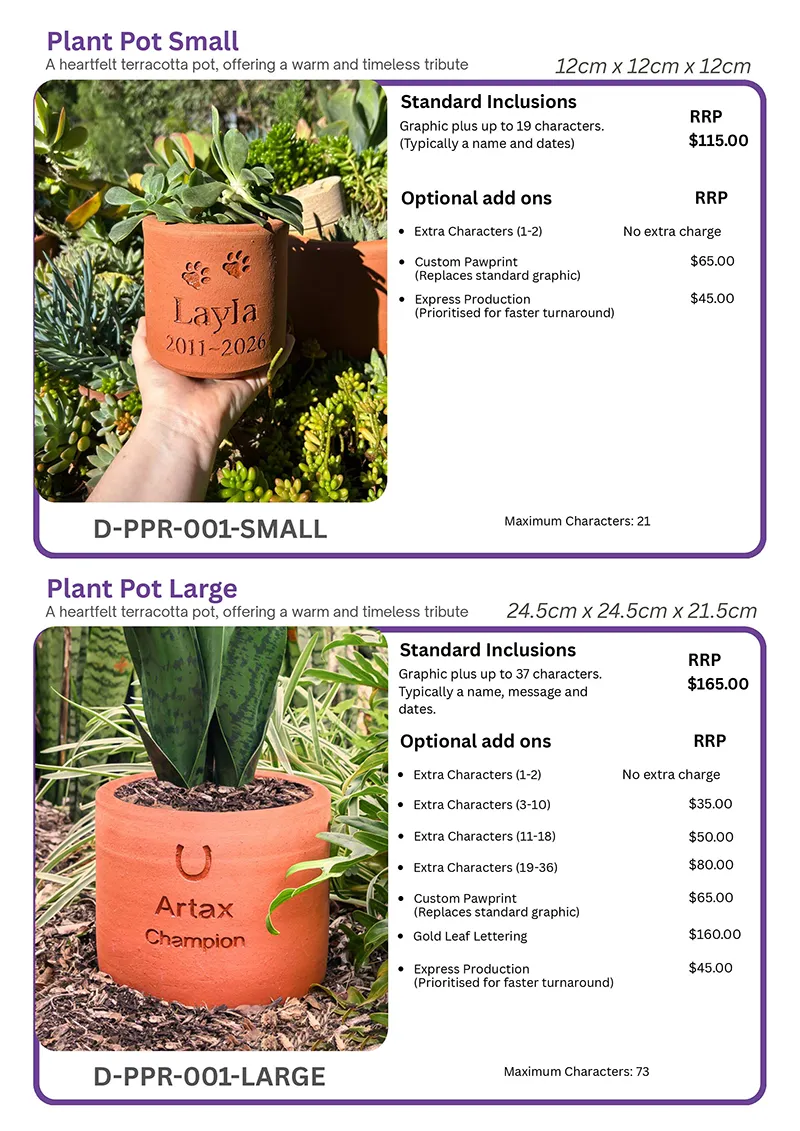 Rupert’s Pet Cremation Talking Stones customised products page 19