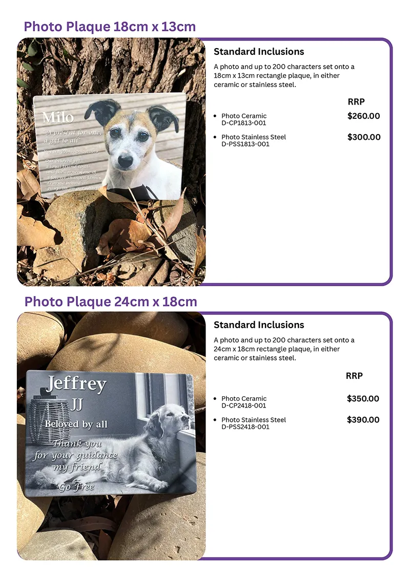 Rupert’s Pet Cremation Talking Stones customised products page 21